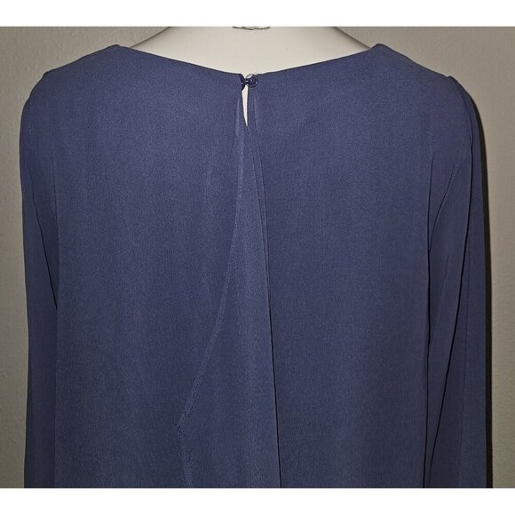 Soft Surroundings Belvedere Blouse Marlin Blue Layered Wrap Look Sz Petite Small - Picture 5 of 11